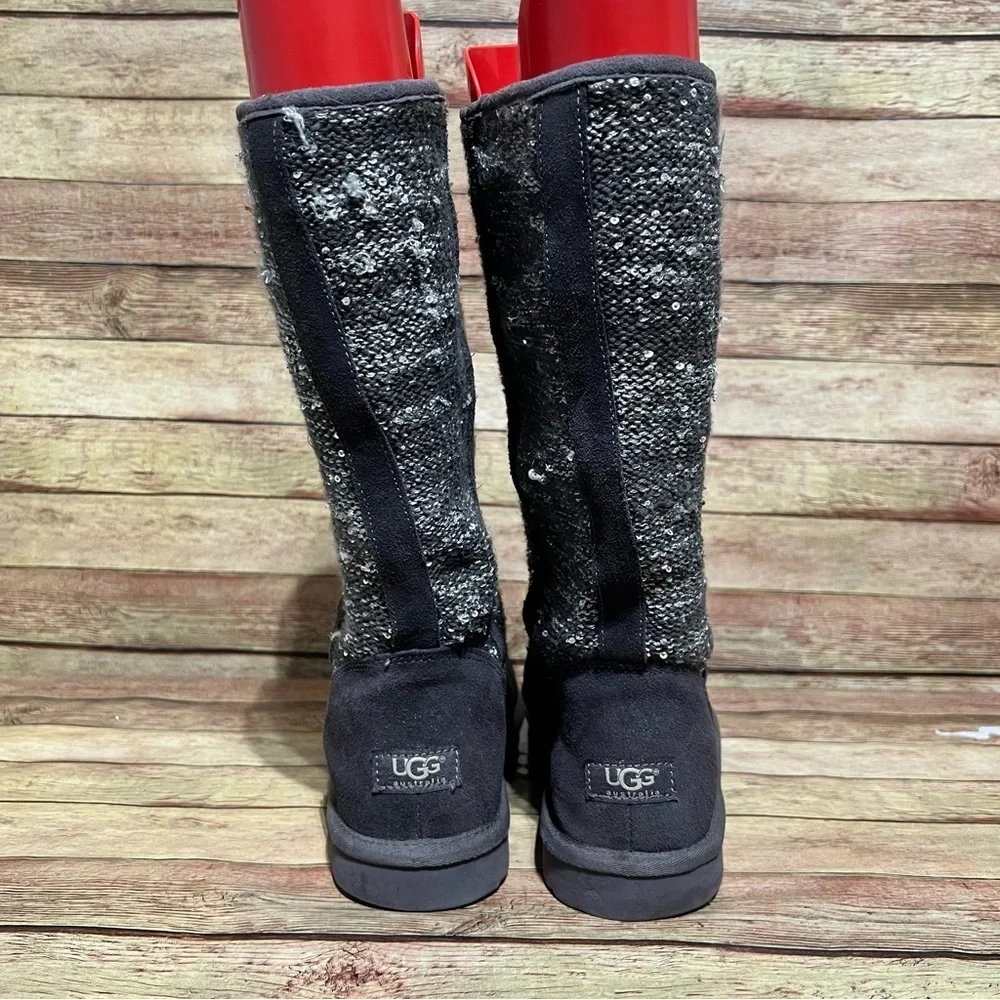 Ugg Grey Whipstitch Trim Boots